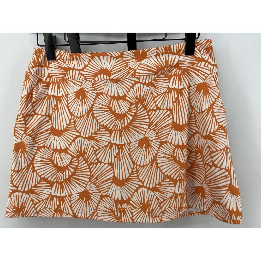 Tommy Bahama Skort Women Large Orange Golf Tropical Pickleball Tennis Golf Skirt